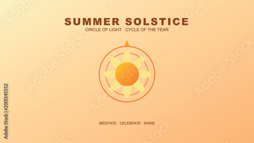 Celebrating the summer solstice with vibrant sunlight Vector