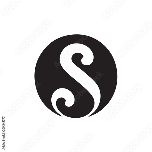 Vector letter S symbol silhouette