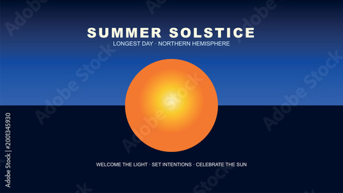 Celebrating the summer solstice with the longest day of the year Vector