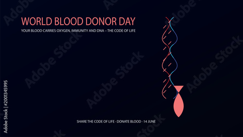 Celebrating world blood donor day and the code of life Vector