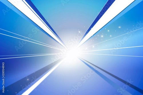 A burst of bright light emerge from the center, radiating striking blue ray that create a feeling of dynamism and depth. The scene evoke a sense of energy and brightness