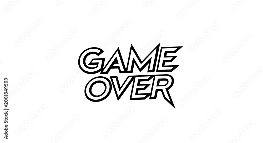 Fototapeta premium A game over message in a comic book style font