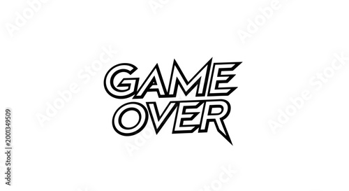 A game over message in a comic book style font
