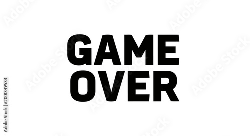 A game over message in bold black text