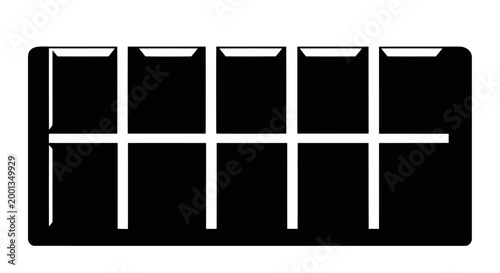 A black and white icon of a sim card