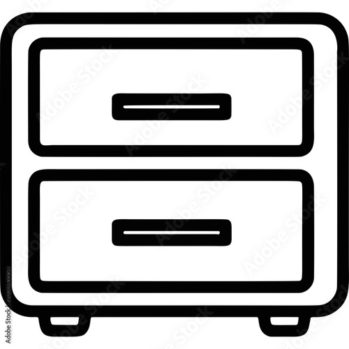 Bedroom Nightstand Storage Drawer Cabinet. A bedroom nightstand storage drawer cabinet piece of furniture for home organization and interior.