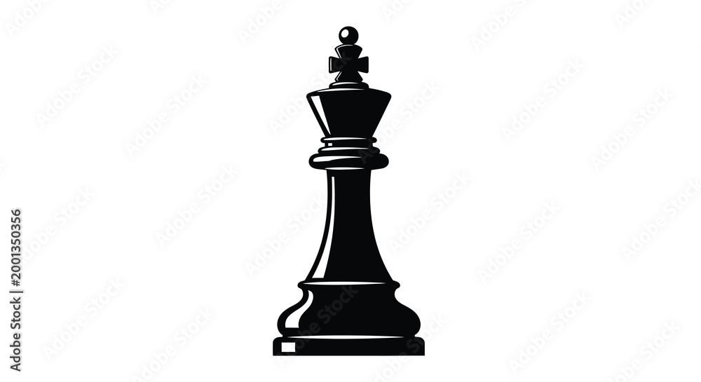 Naklejka premium chess king silhouette on white background high quality professional detailed modern elegant stylish clean crisp vibrant colorful digital creative innovative