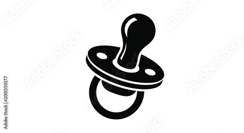 pacifier black silhouette on white background high quality professional detailed modern elegant stylish clean crisp vibrant colorful digital creative innovative