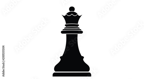 chess queen silhouette black and white isolated on white background high quality professional detailed modern elegant stylish clean crisp vibrant