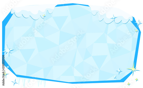 氷柱と雪のひんやり透過フレーム2_横