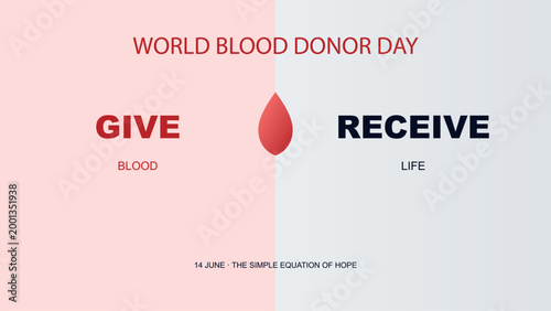 World blood donor day: give blood, receive life Vector