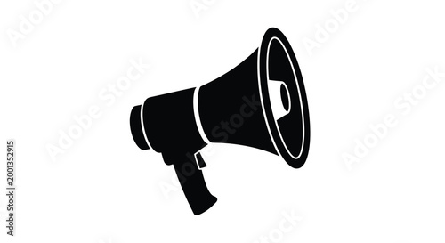 megaphone silhouette on white background high quality professional detailed modern elegant stylish clean crisp vibrant colorful digital creative innovative contemporary