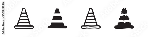 Four Hand Drawn Nail Icons: Outline, Solid, Double Outline, and Sketch