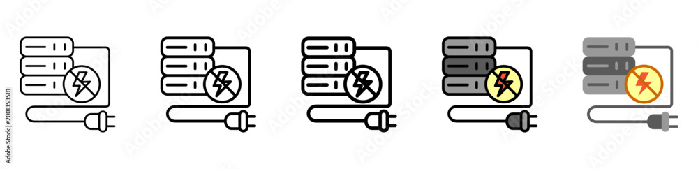 Fotografie Outage Icon With Differences and Colors Style Illustration