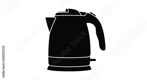 electric kettle silhouette on white background high quality professional detailed modern elegant stylish clean crisp vibrant colorful digital creative innovative