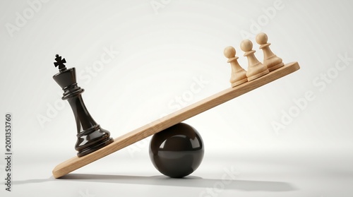 Minimal Power Balance Concept with Chess King and Pawns