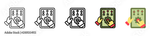 Control Icon With Differences and Colors Style Illustration