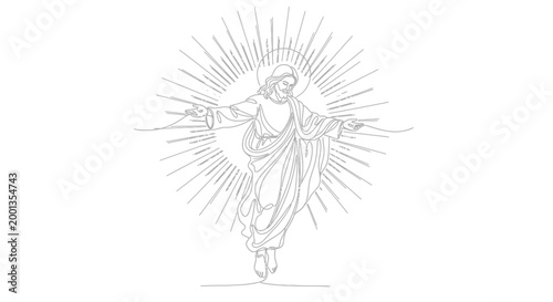 Photos Jesus Christ with radiant light halo.