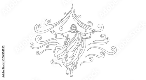 Woman in flowing dress dancing freely.