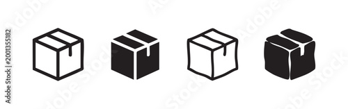 Set of cardboard box icons for shipping