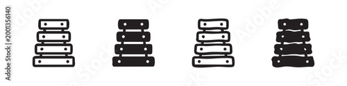 Xylophone Musical Instrument Icon Set - Vector Toy Percussion Symbols in Different Styles