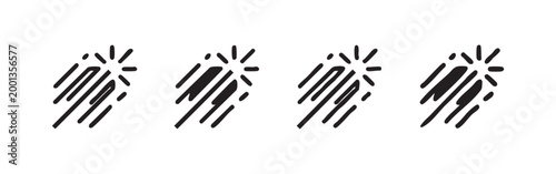 Comet icon: space, astronomy, shooting star, meteor, and energy burst