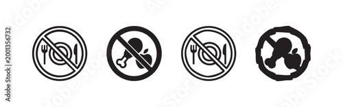 No food icon: prohibition, diet, restriction, and healthy eating