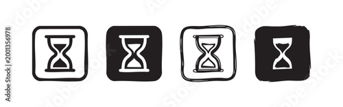 Hourglass Time Management Icon Set - Four Styles for Deadline and Efficiency Concepts