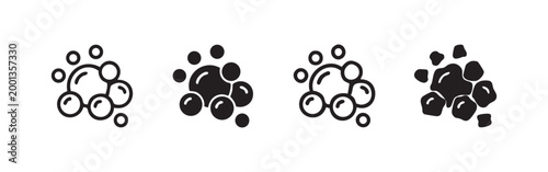 Soap Bubbles and Foam Suds Icon Set for Cleaning and Hygiene