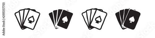 Playing Cards Spades and Gambling Icon Set