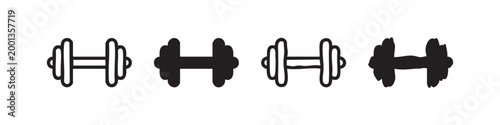 Fitness Dumbbell and Weightlifting Icon Set