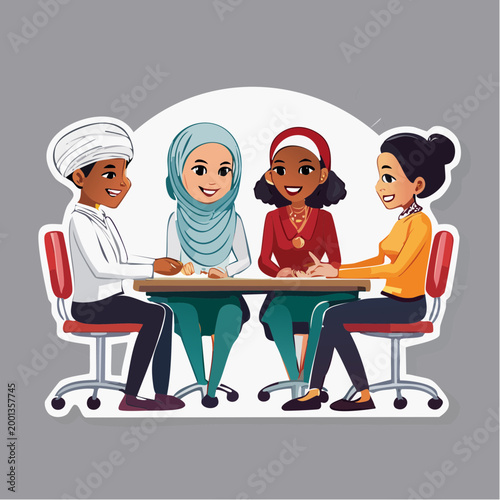 Diverse group of people collaborating at a table