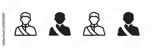 Royal or distinguished person icons in different styles