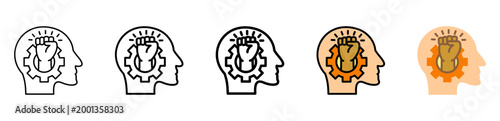 Determination Icon With Differences and Colors Style Illustration