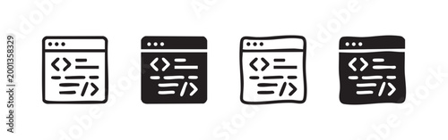 Code snippet icons in different styles