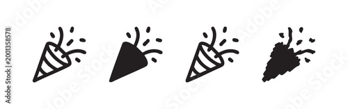 Canvas Print Party popper confetti icons in different styles
