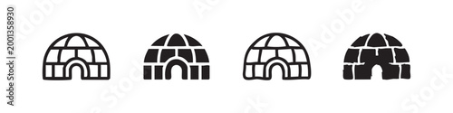 Igloo Icon Set - Arctic Ice House Symbols in Different Styles