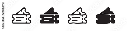Event Ticket Icon Set - Cinema, Theater and Admission Pass Symbols
