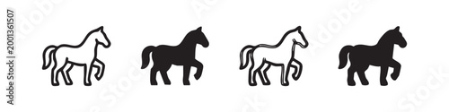 Four horse icons in different styles