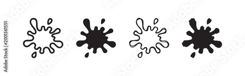 Four paint splatter icons in different styles
