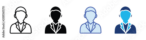 Employee icon set multiple style collection