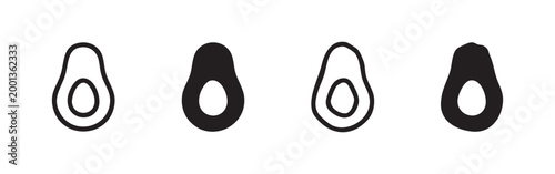 Avocado Icon Set in Various Styles - Line, Solid, Doodle, and Hand-Drawn Illustrations