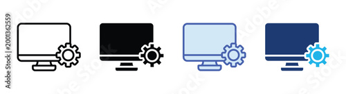 Development icon set multiple style collection
