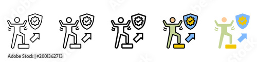 Coucorage Icon With Differences and Colors Style Illustration