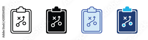 Strategy icon set multiple style collection