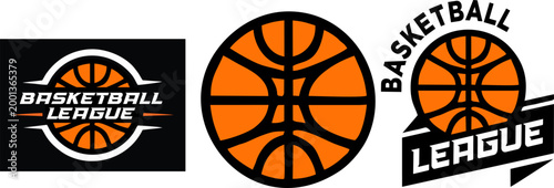 Basketball vector. Basketball logo vector. Outline, silhouette and flat vector ball. Basketball icon clipart flat designs. illustration vectors. Basketball line art and filled icon vector set