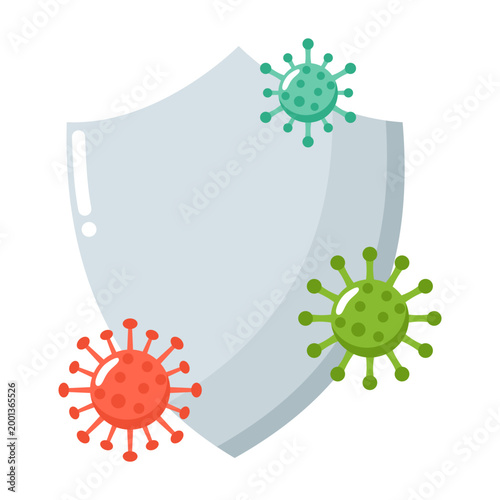 Virus Protection Shield Medical Icon Element