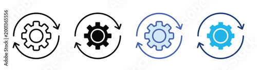 Agile icon set multiple style collection