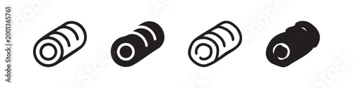 Set of four sushi roll icons