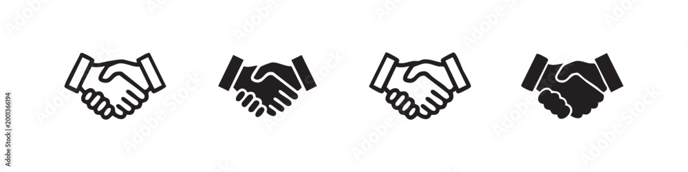 Obraz premium Set of four handshake icons